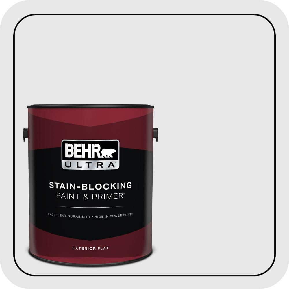 BEHR ULTRA 1 gal. #PR-W09 Nimbus Cloud Flat Exterior Paint & Primer