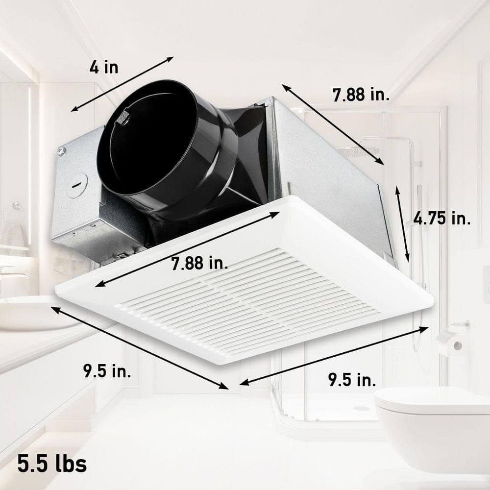 Panasonic Whisper Mighty Pick-A-Flow 70/90 CFM Ceiling/Wall Bathroom Exhaust Fan, Energy Star with 9 in. x 9 in. Grille Footprint (4)