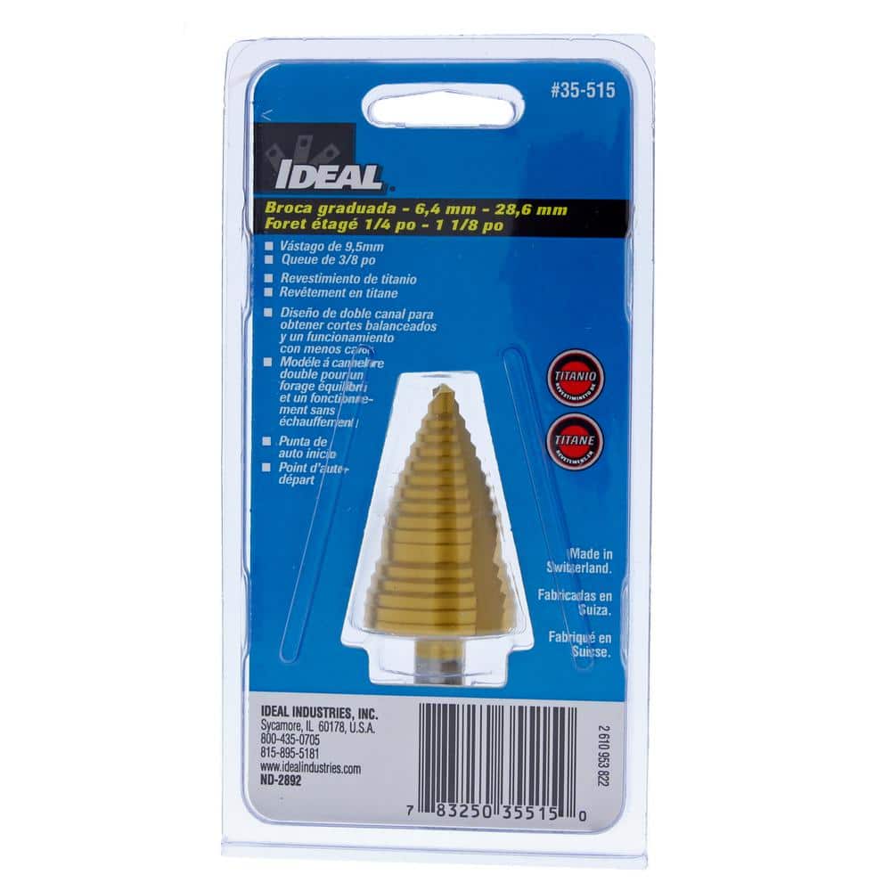 IDEAL Step Drill Bit, 1/4 in. - 1 1/8 in. (2)