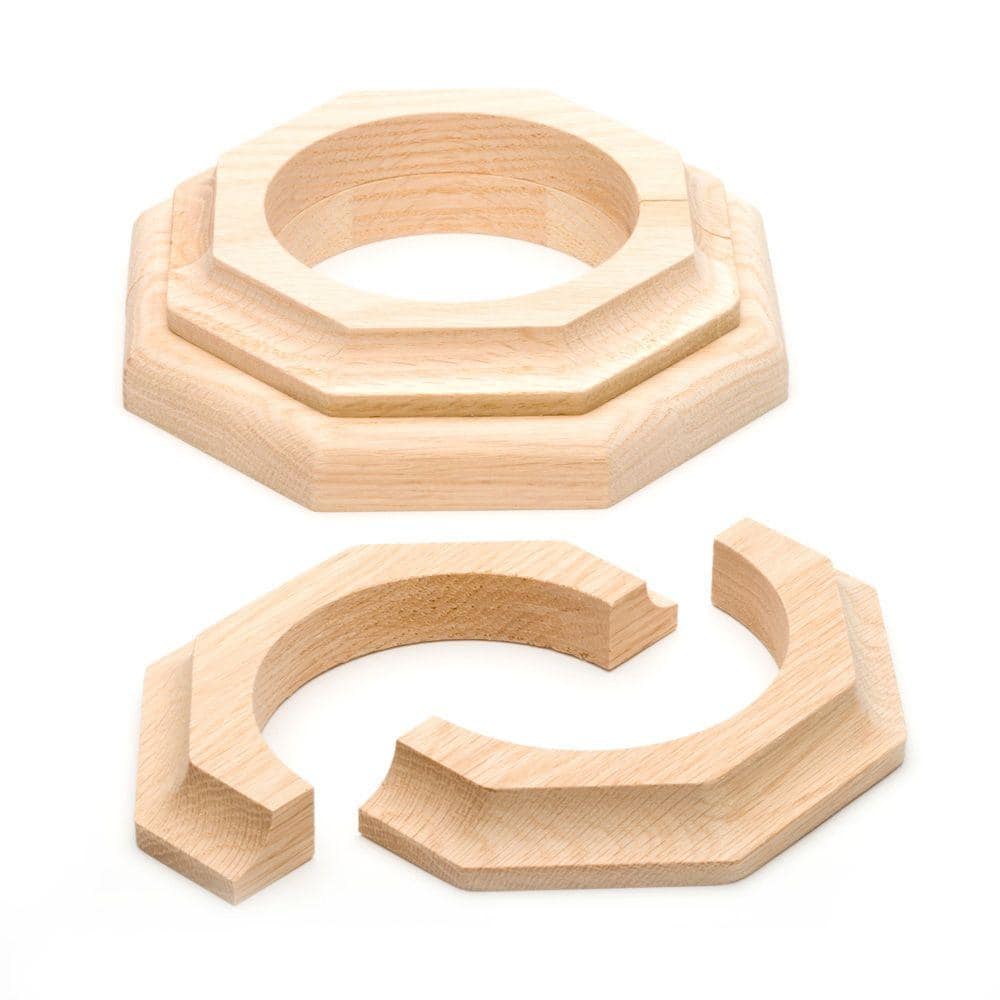 Pole-Wrap 3 in. Dia Oak Cap and Base Set
