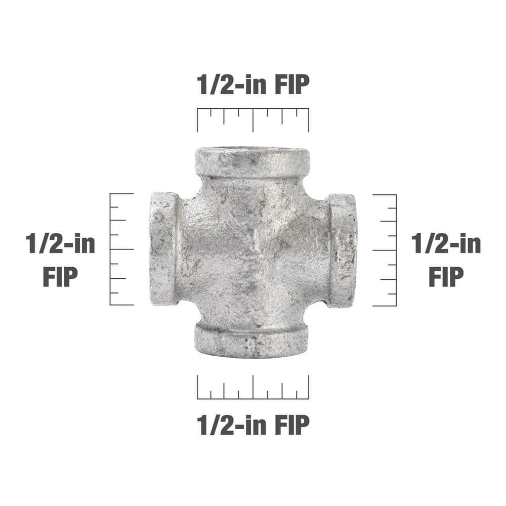 Southland 1/2 in. Galvanized Malleable Iron FPT Cross Fitting (4)