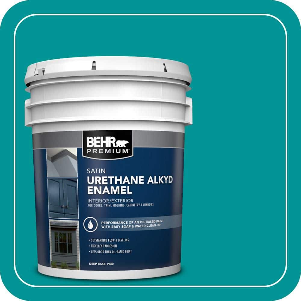 BEHR PREMIUM 5 gal. #P460-6 Paradise Landscape Urethane Alkyd Satin Enamel Interior/Exterior Paint