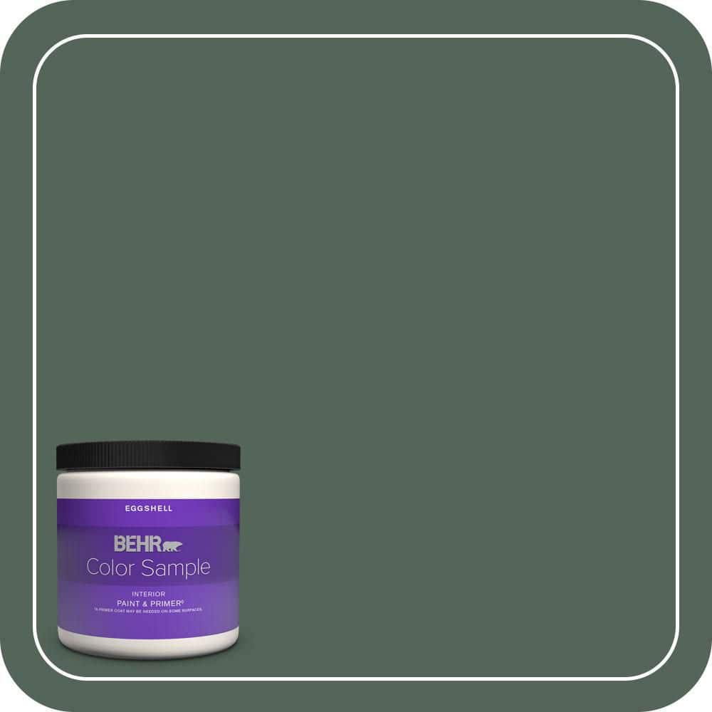 BEHR PREMIUM PLUS 8 oz. #460F-6 Medieval Forest Eggshell Enamel Interior Paint & Primer Color Sample