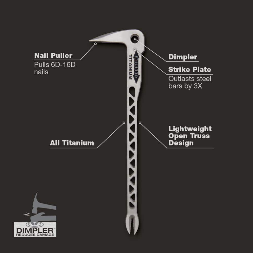 Stiletto TiBone Milled Face with Curved Handle with 12 in. Titanium Clawbar Nail Puller with Dimpler (2-Piece) (4)