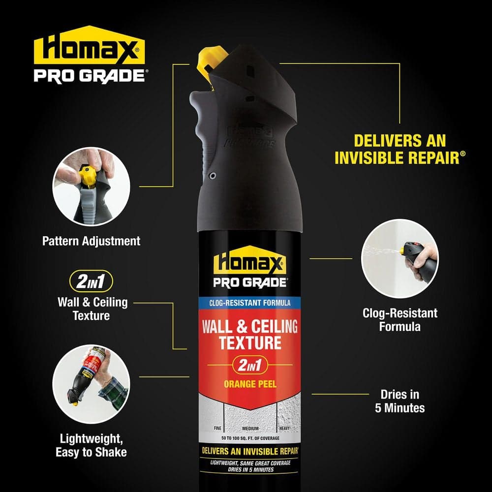 Homax Pro Grade 16 oz. 2-in-1 Orange Peel Interior Wall and Ceiling Oil Based Texture Spray (3)