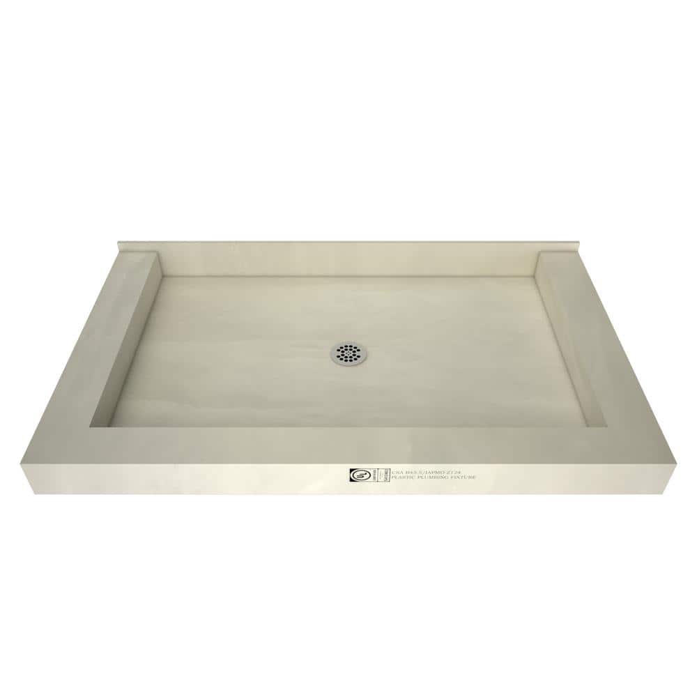 Tile Redi Redi Base 34 in. x 48 in. Triple Threshold Shower Base with Center Drain and Polished Chrome Drain Plate (1)