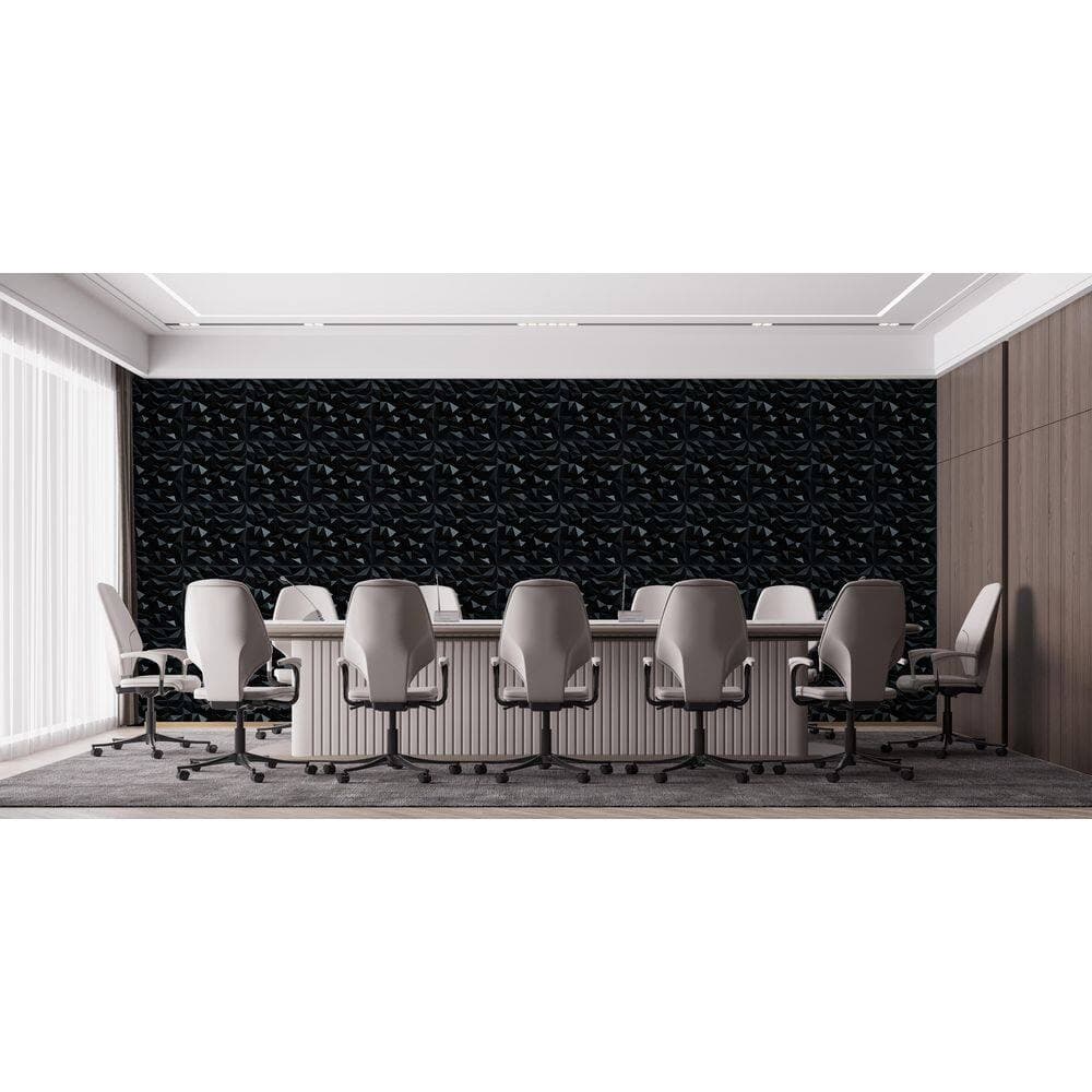 Dundee Deco Falkirk Ross 2/25 in. x 19.7 in. x 19.7 in. Black PVC Diamond 3D Decorative Wall Panel 5-Pack (2)
