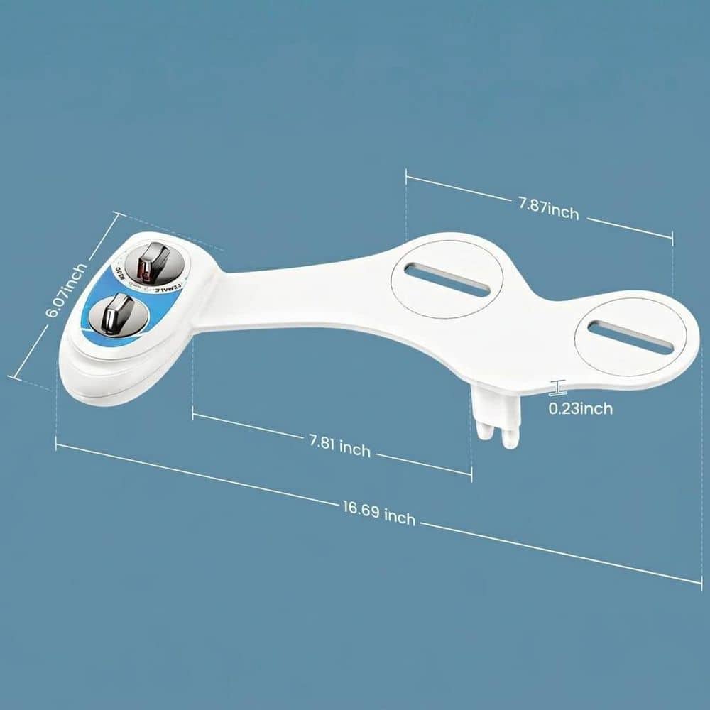 Anqtovp Toilet Bidet Attachment with Self-Cleaning Retractable Nozzle, Adjustable Pressure, Feminine and Posterior Wash (2)