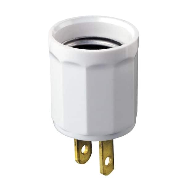 Leviton Outlet-to-Socket Light Plug, White 61-W