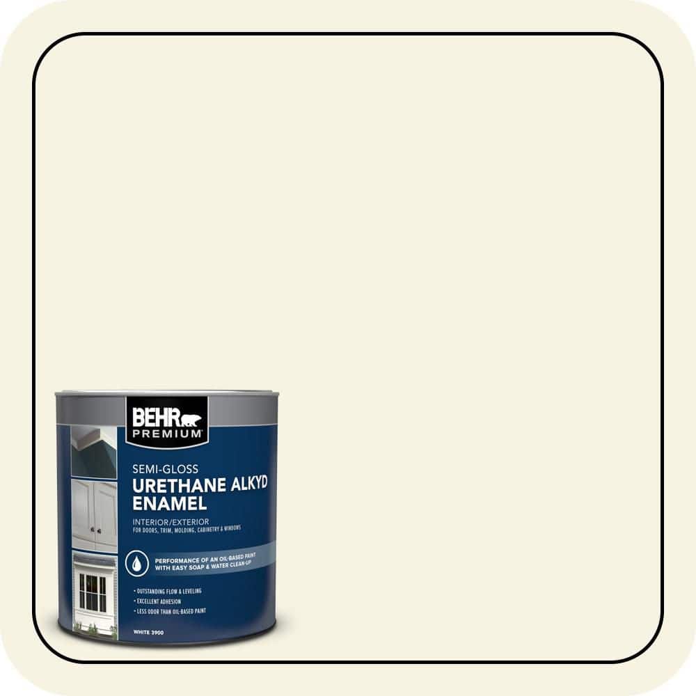 BEHR PREMIUM 1 qt. #M310-1 Tibetan Jasmine Semi-Gloss Enamel Urethane Alkyd Interior/Exterior Paint (1)