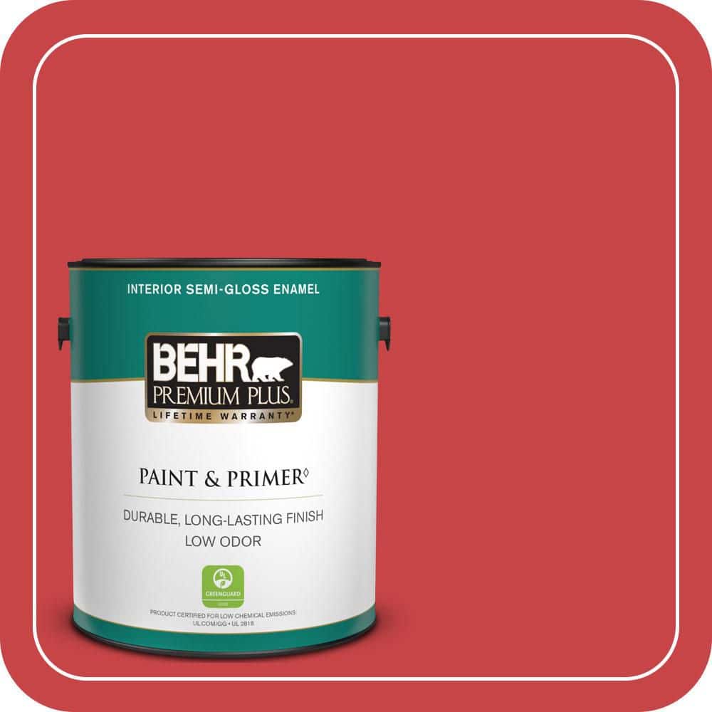 BEHR PREMIUM PLUS 1 gal. #P150-6 Whip Lash Semi-Gloss Enamel Low Odor Interior Paint & Primer
