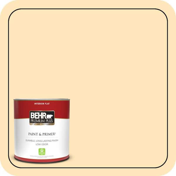 BEHR PREMIUM PLUS #ICC-91 Lemon Whip Enamel Interior/Exterior Paint & Primer Color Sample (2)