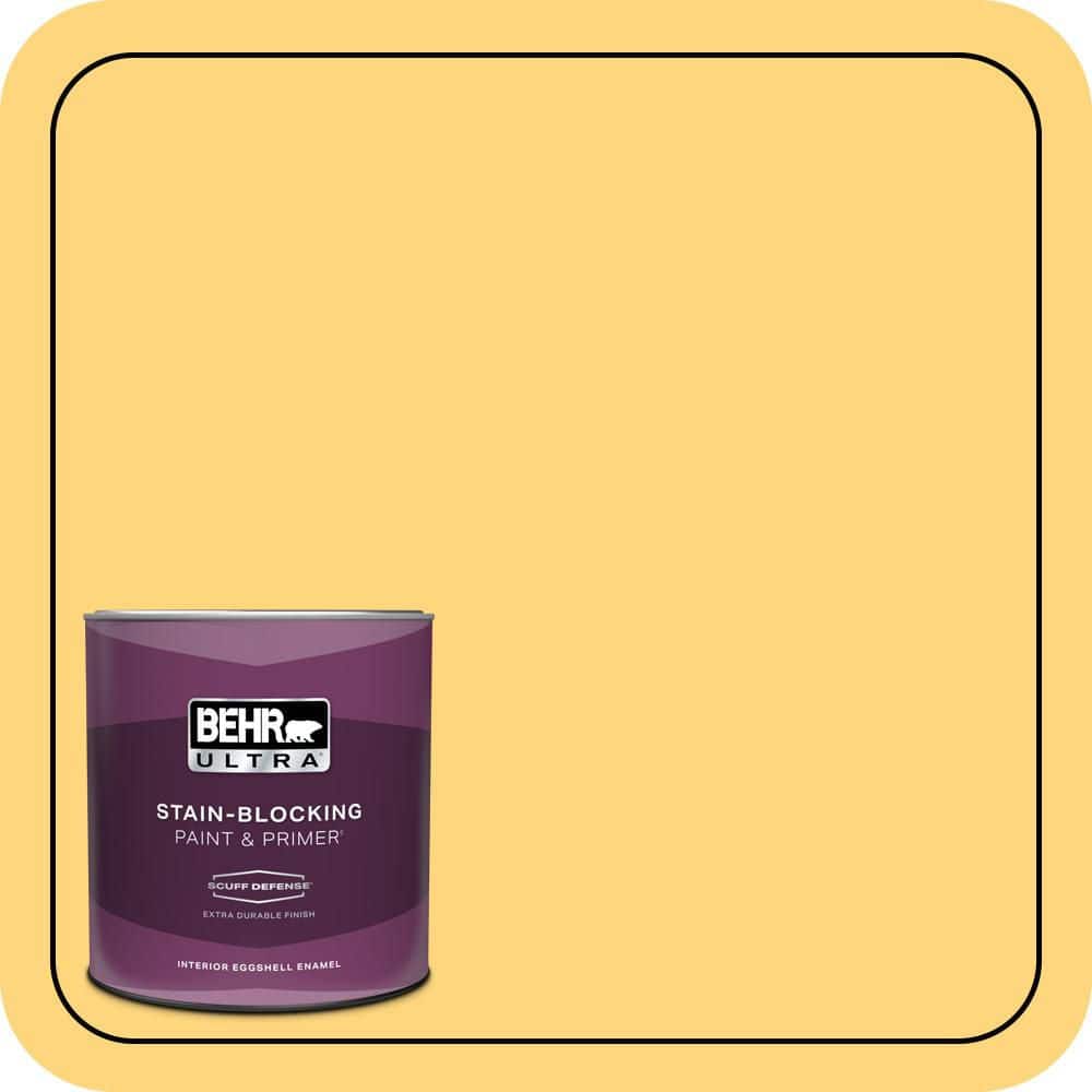 BEHR ULTRA 1 qt. #T17-20 Lemon Burst Extra Durable Eggshell Enamel Interior Paint & Primer