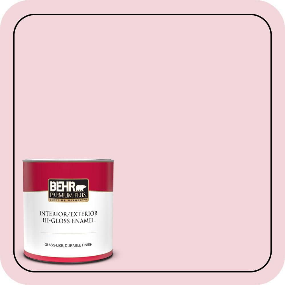BEHR PREMIUM PLUS 1 qt. #P140-1 Summer Crush Hi-Gloss Enamel Interior/Exterior Paint & Primer