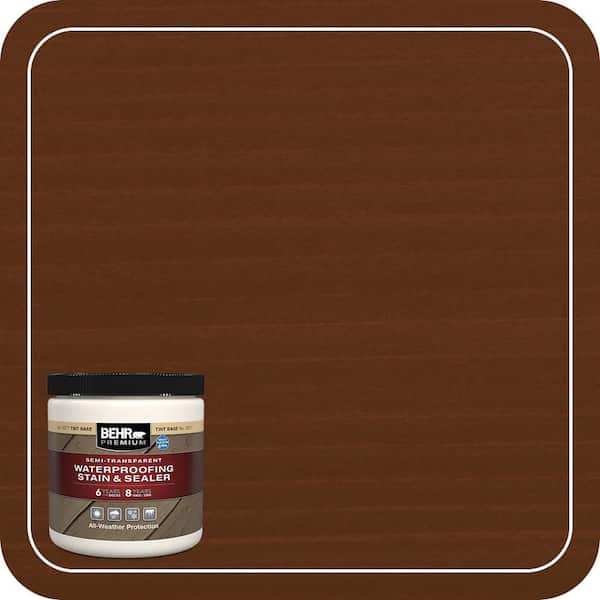 BEHR PREMIUM 8 oz. #ST-117 Russet Semi-Transparent Waterproofing Exterior Wood Stain and Sealer Sample (2)