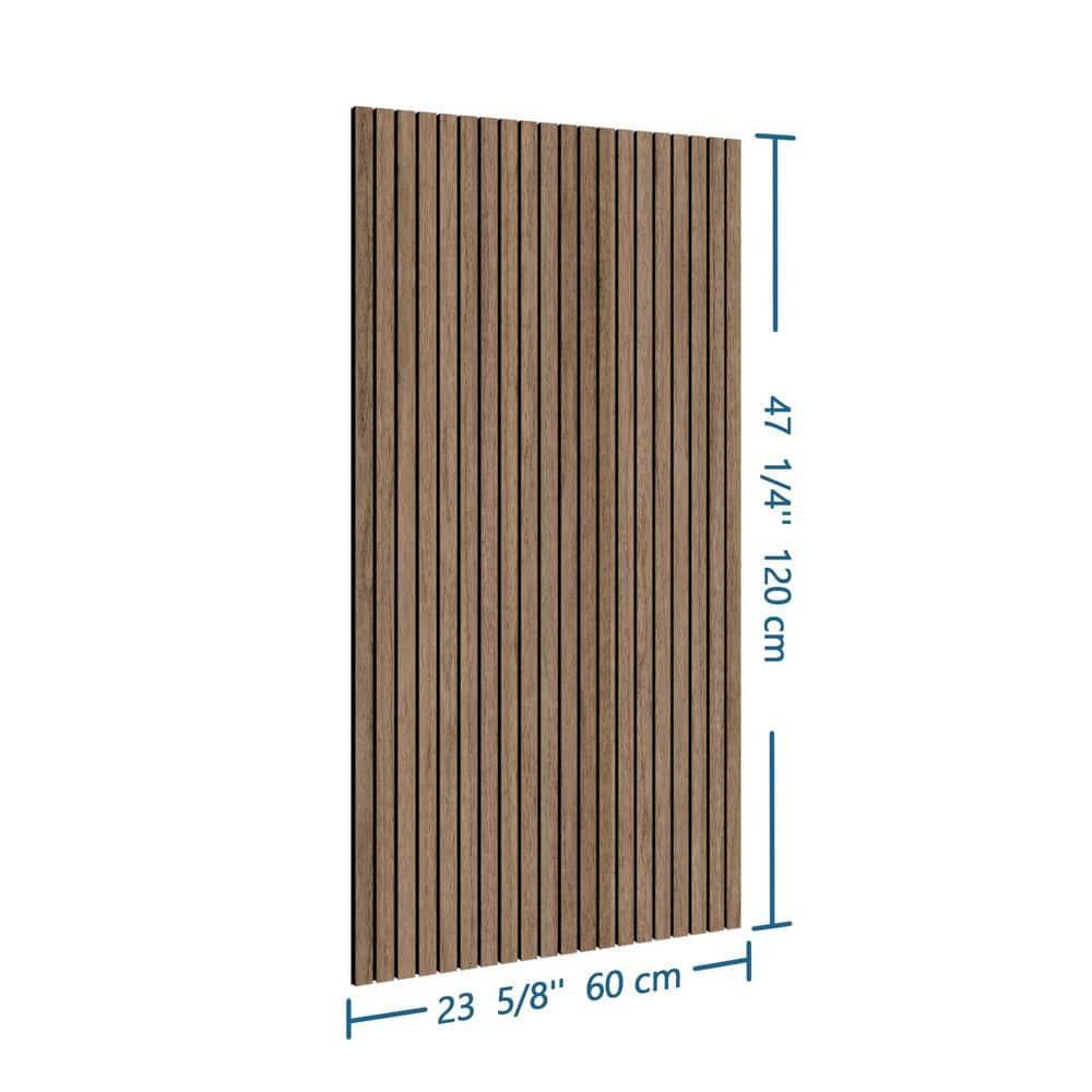 sunwings 0.4 in. x 4 ft. x 2 ft. Brown Walnut PET Peel and Stick Acoustic 3D Wood Slat Decorative Wall Paneling (4-Pack) (3)