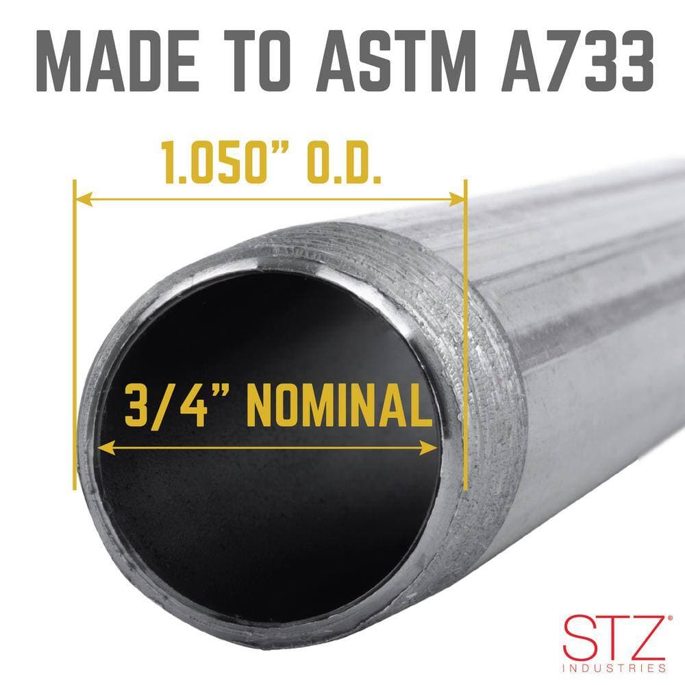 STZ 3/4 in. 2-1/2 in. Black Steel Nipple (2)