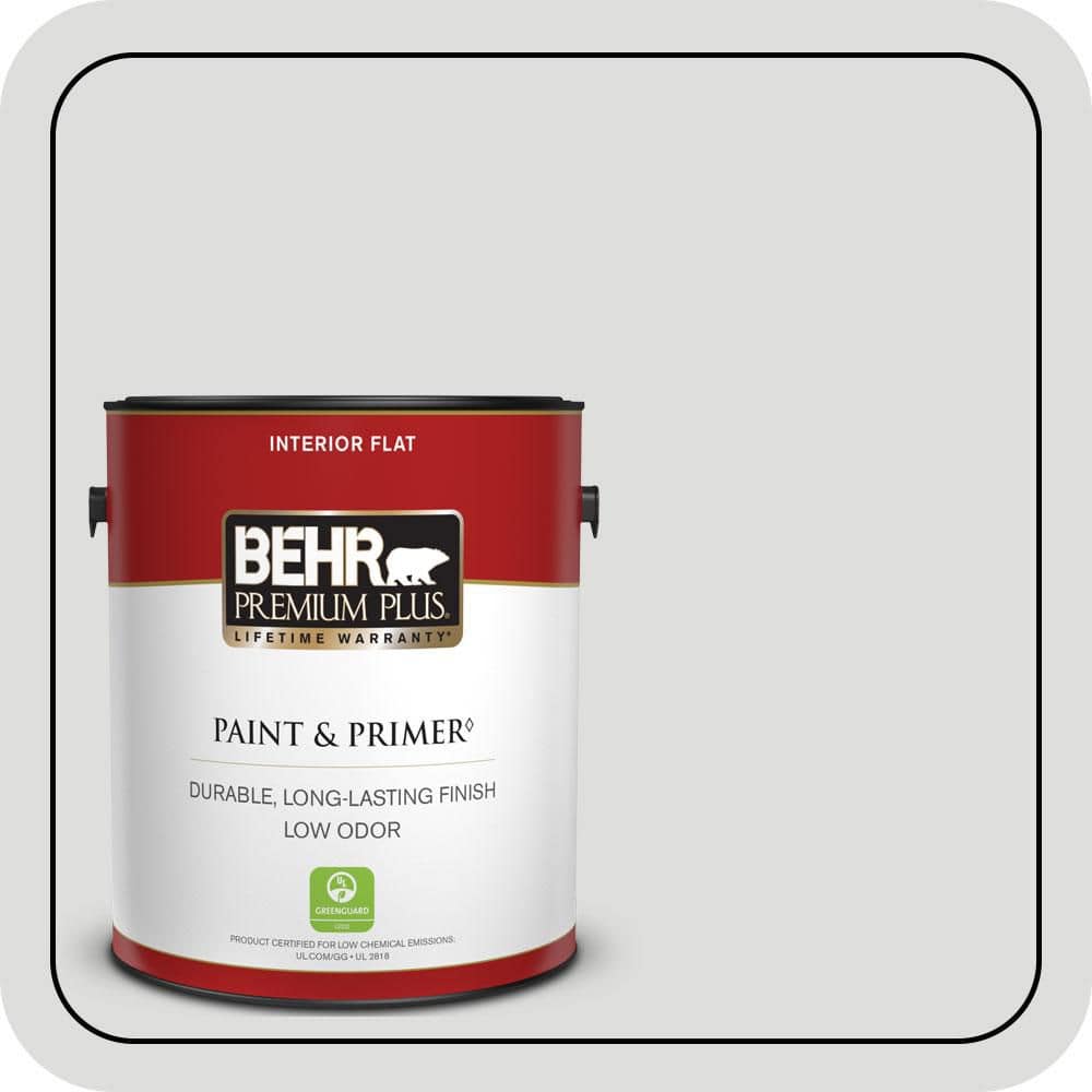 BEHR PREMIUM PLUS 1 gal. #MQ3-55 White Lie Flat Low Odor Interior Paint & Primer