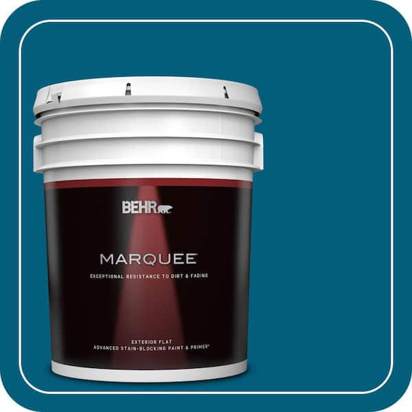 BEHR MARQUEE 5 gal. #MQ5-62 Blue Edge Flat Exterior Paint & Primer (2)