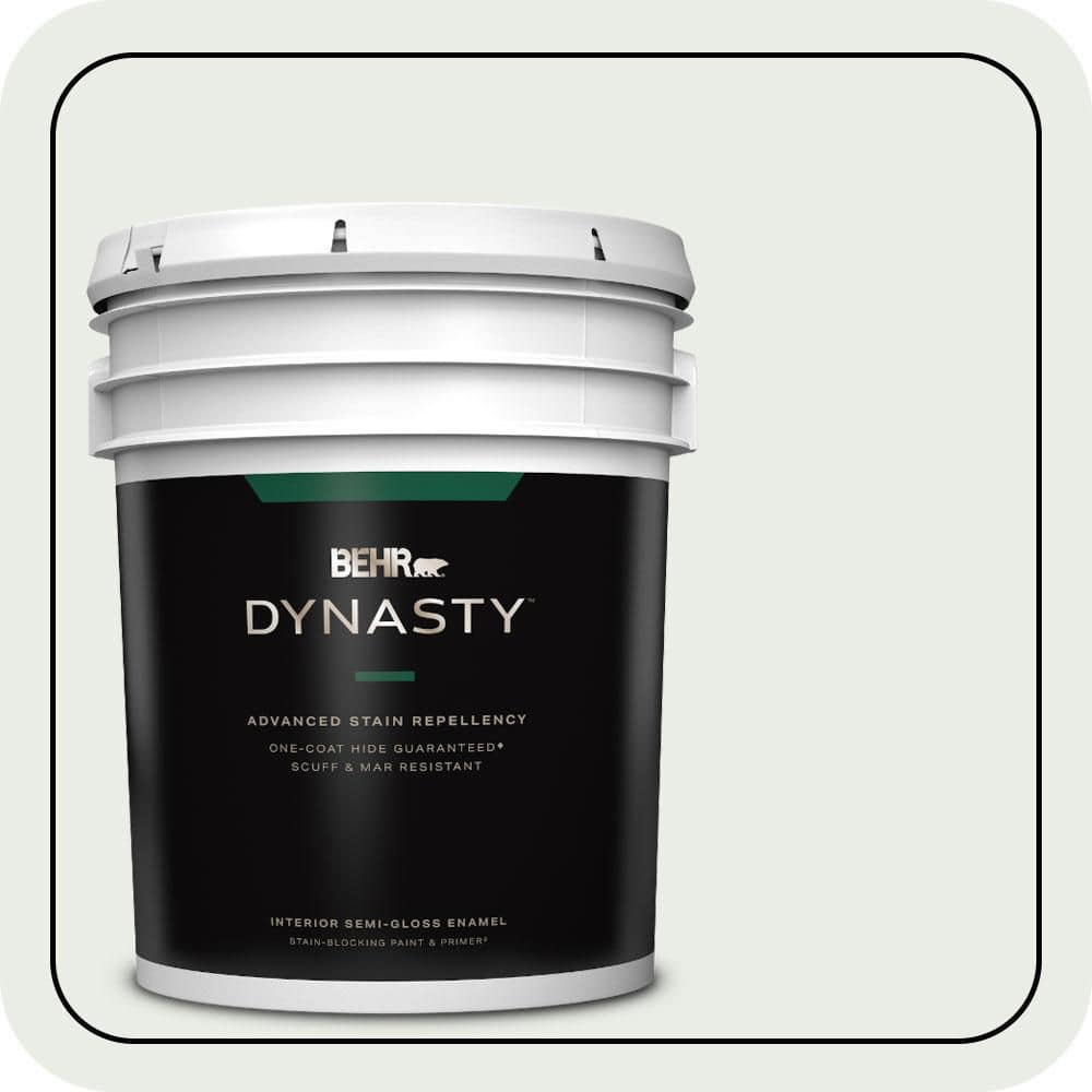 BEHR DYNASTY 5 gal. #N410-1 Silence Semi-Gloss Enamel Interior Stain-Blocking Paint & Primer