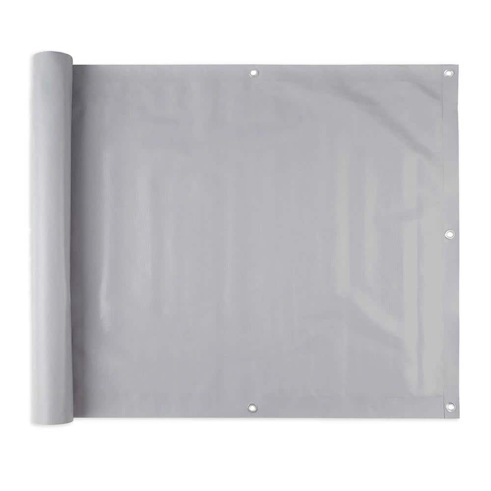 NATURAE DECOR 35 in. Privacy Balcony Screen in Light Gray