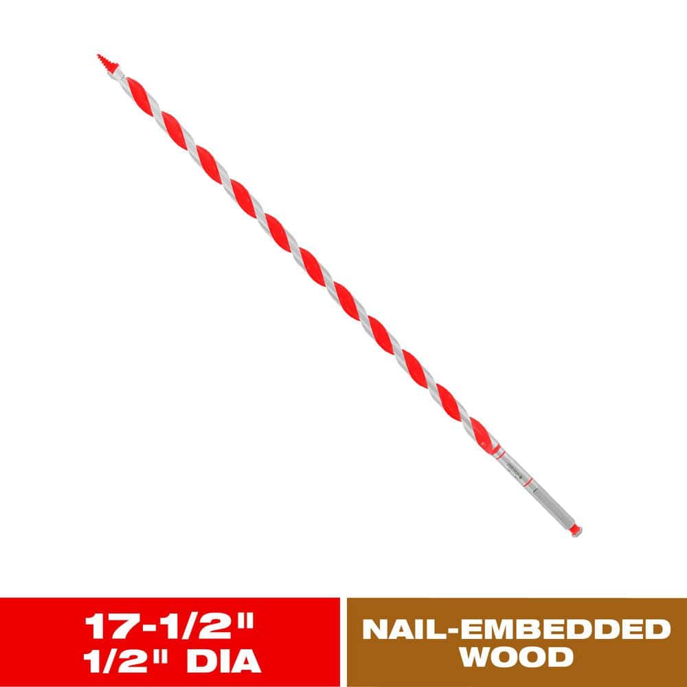 DIABLO 1/2 in. x 17-1/2 in. High Carbon Steel Auger Drill Bit for Wood and Nail-Embedded Wood