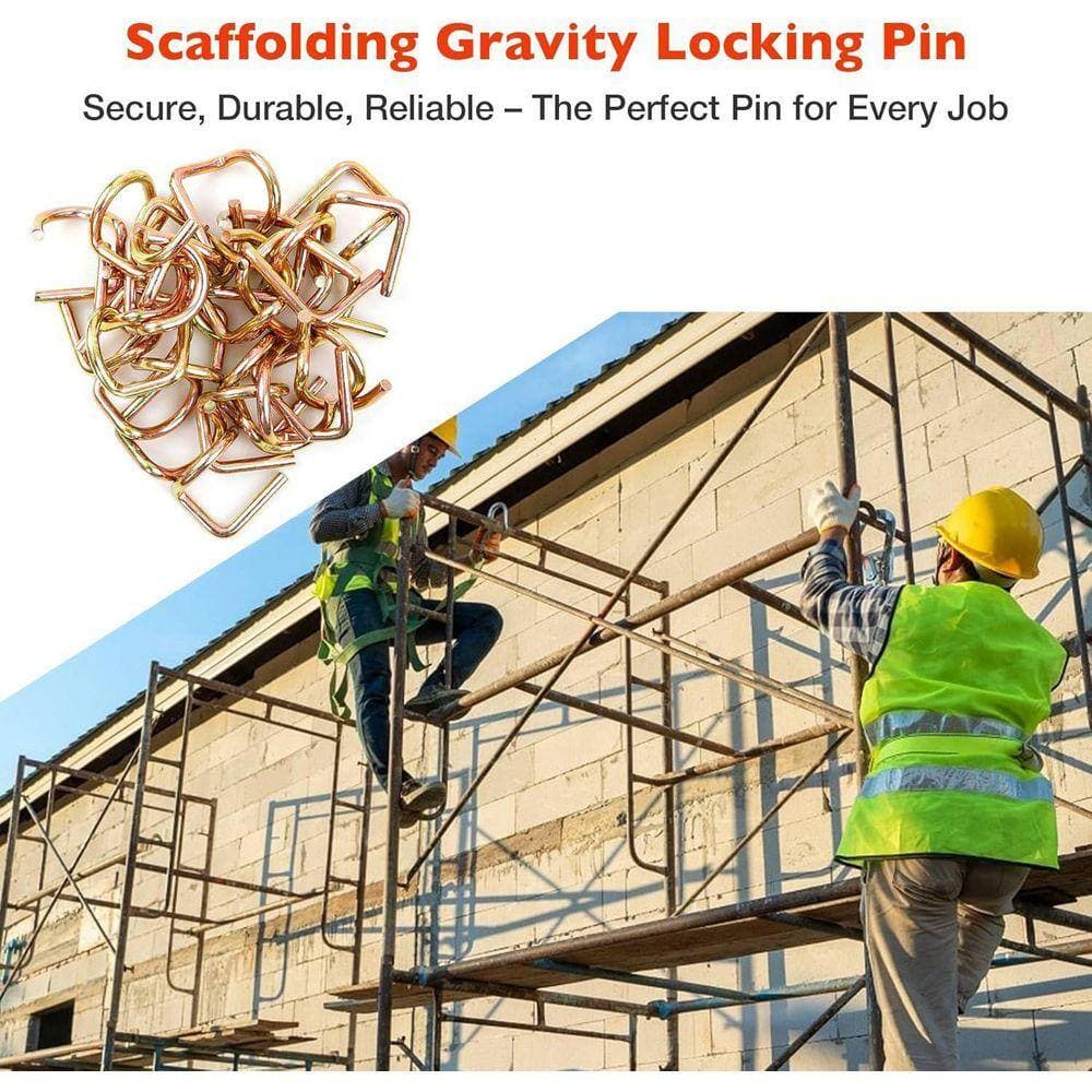 KIWDZFU 30 Pcs Scaffolding Gravity Lock Pins 2 Inch Pig Tail Steel Scaffold Safety G Pins Secure Locking (2)