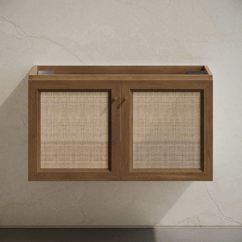 Swiss Madison Classe 36" Wall-Mounted Bath Vanity Cabinet without Top in Brown Oak (2)