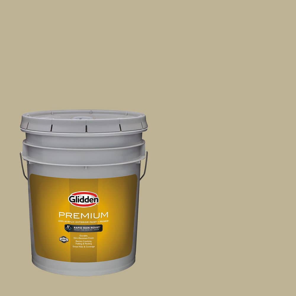 Glidden Premium 5 gal. PPG1026-3 Easy Flat Exterior Latex Paint