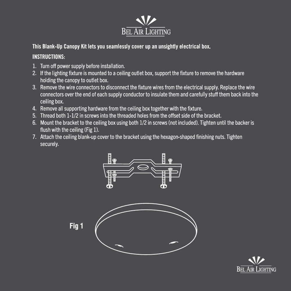 Bel Air Lighting 5 in. Round White Blank Up Ceiling Outlet Box Concealer (3)