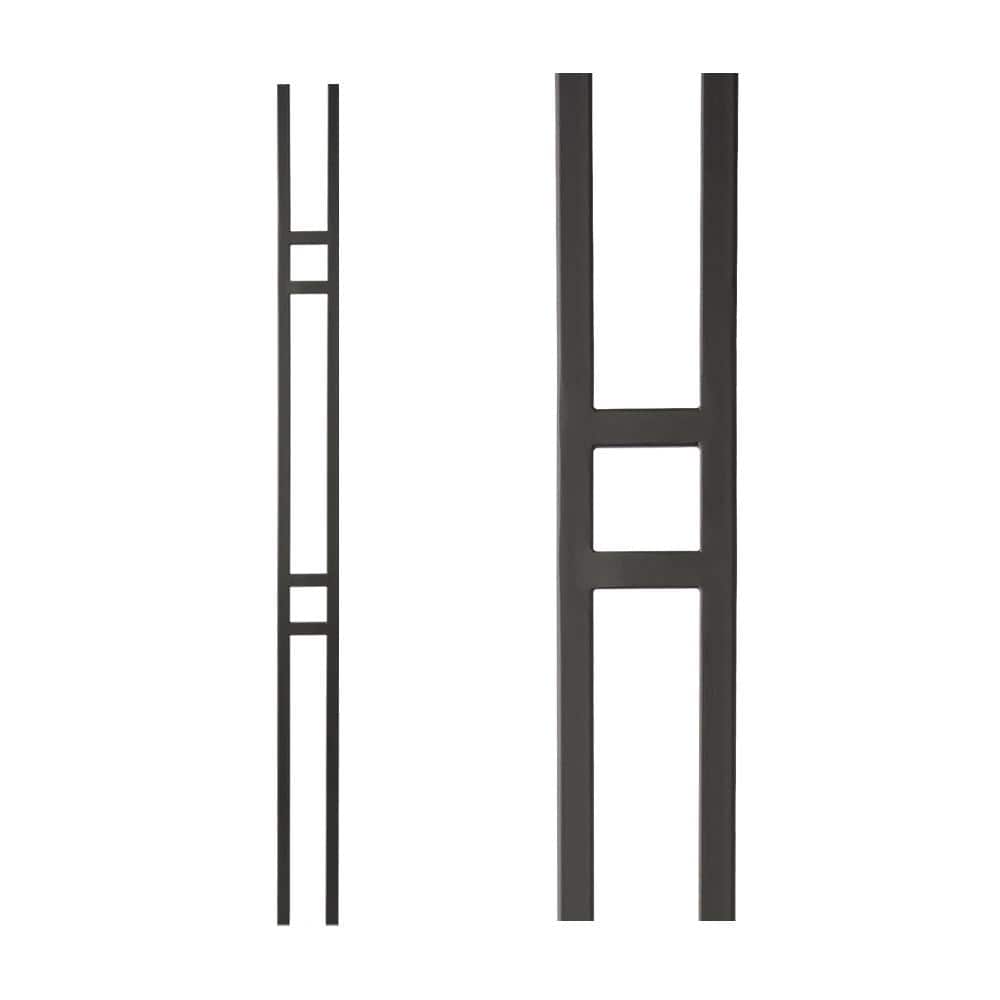 HOUSE OF FORGINGS Satin Black 34.6.1 Mega Double Bar Hollow Iron Baluster for Staircase Remodel (1)