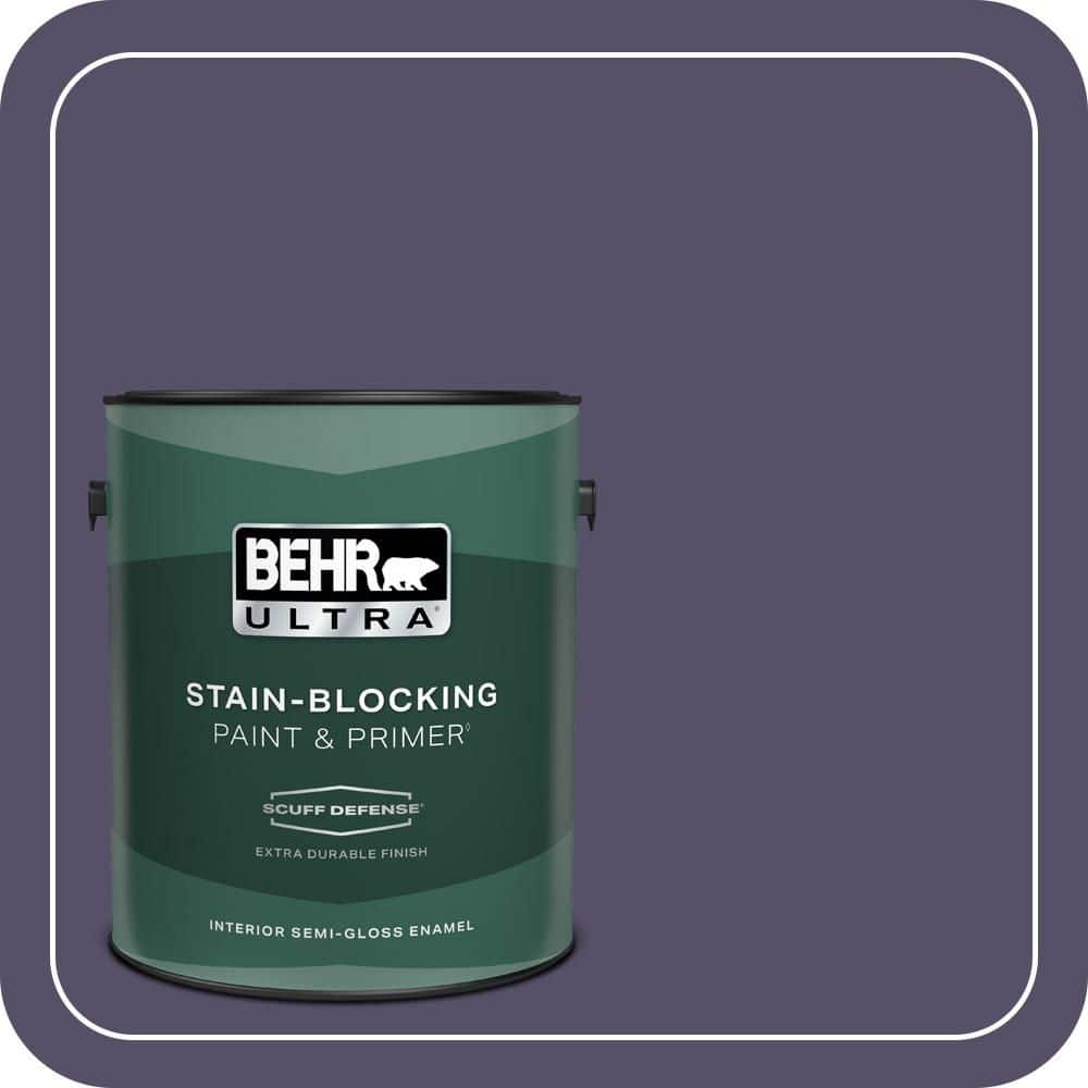 BEHR ULTRA 1 gal. #650F-7 Violet Eclipse Extra Durable Semi-Gloss Enamel Interior Paint & Primer