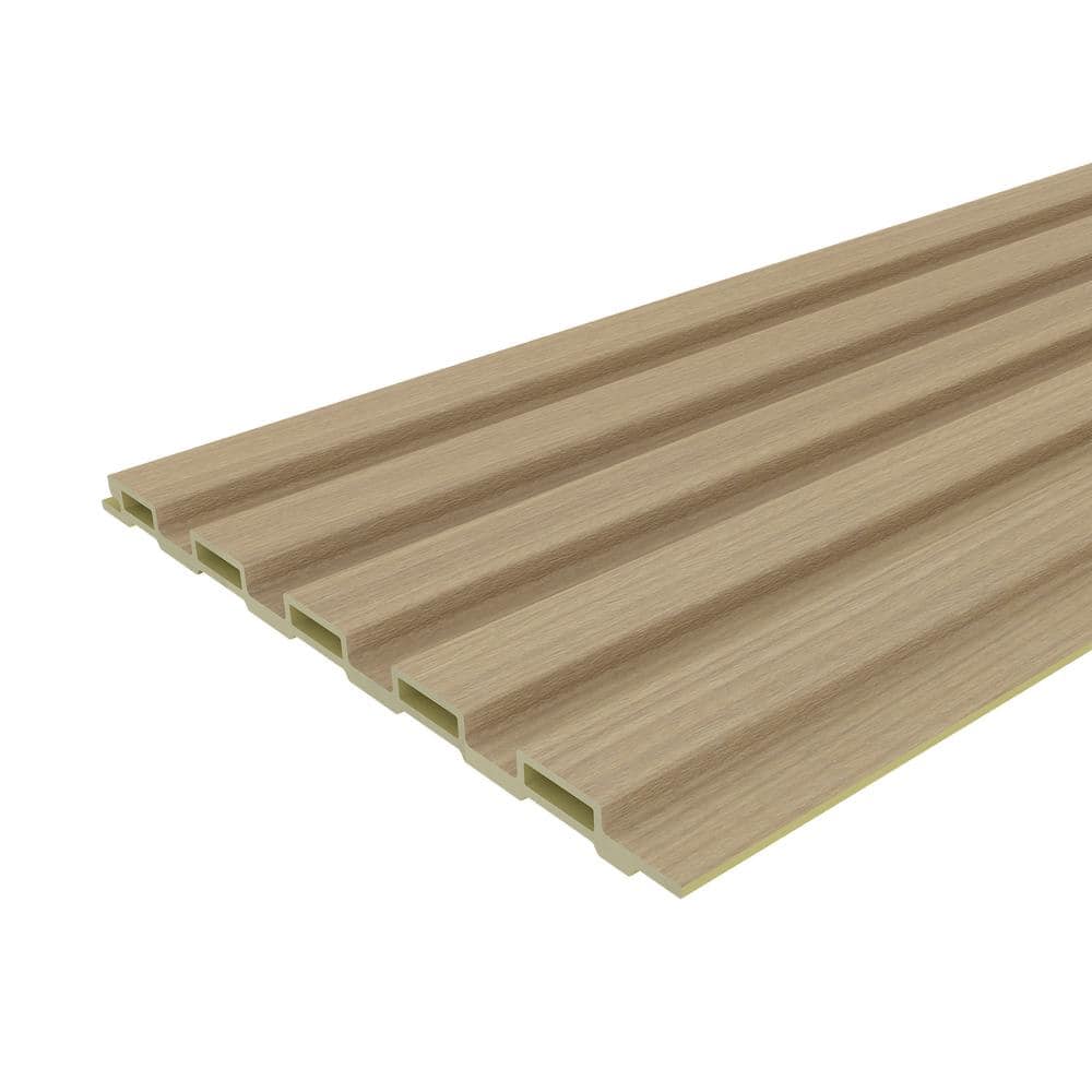 NewTechWood Walls 3/8 in. 6 1/4 in. 10 ft. Short Raised Square Edge Recycled PVC Wall Paneling (1)
