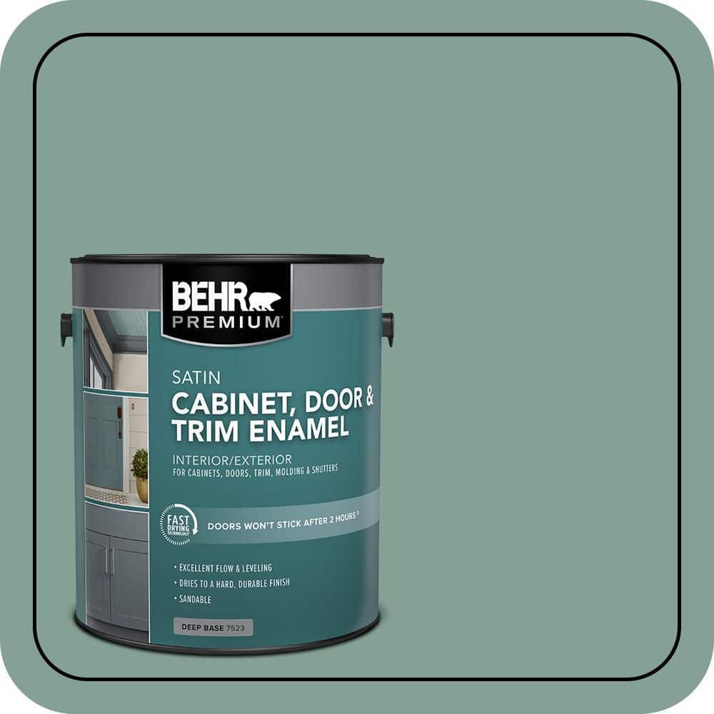 BEHR PREMIUM 1 gal. #S420-4 Australian Jade Satin Enamel Interior/Exterior Cabinet, Door & Trim Paint