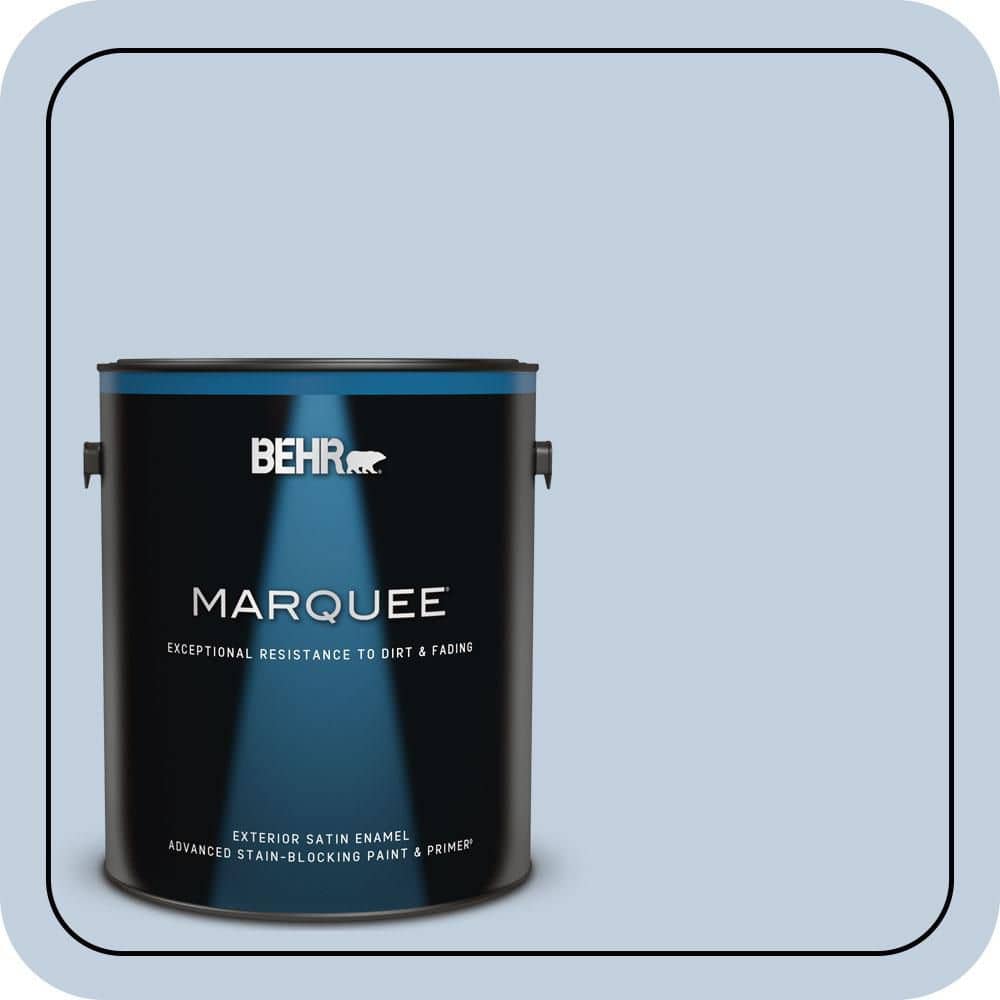 BEHR MARQUEE 1 gal. #580E-2 Saltwater Satin Enamel Exterior Paint & Primer