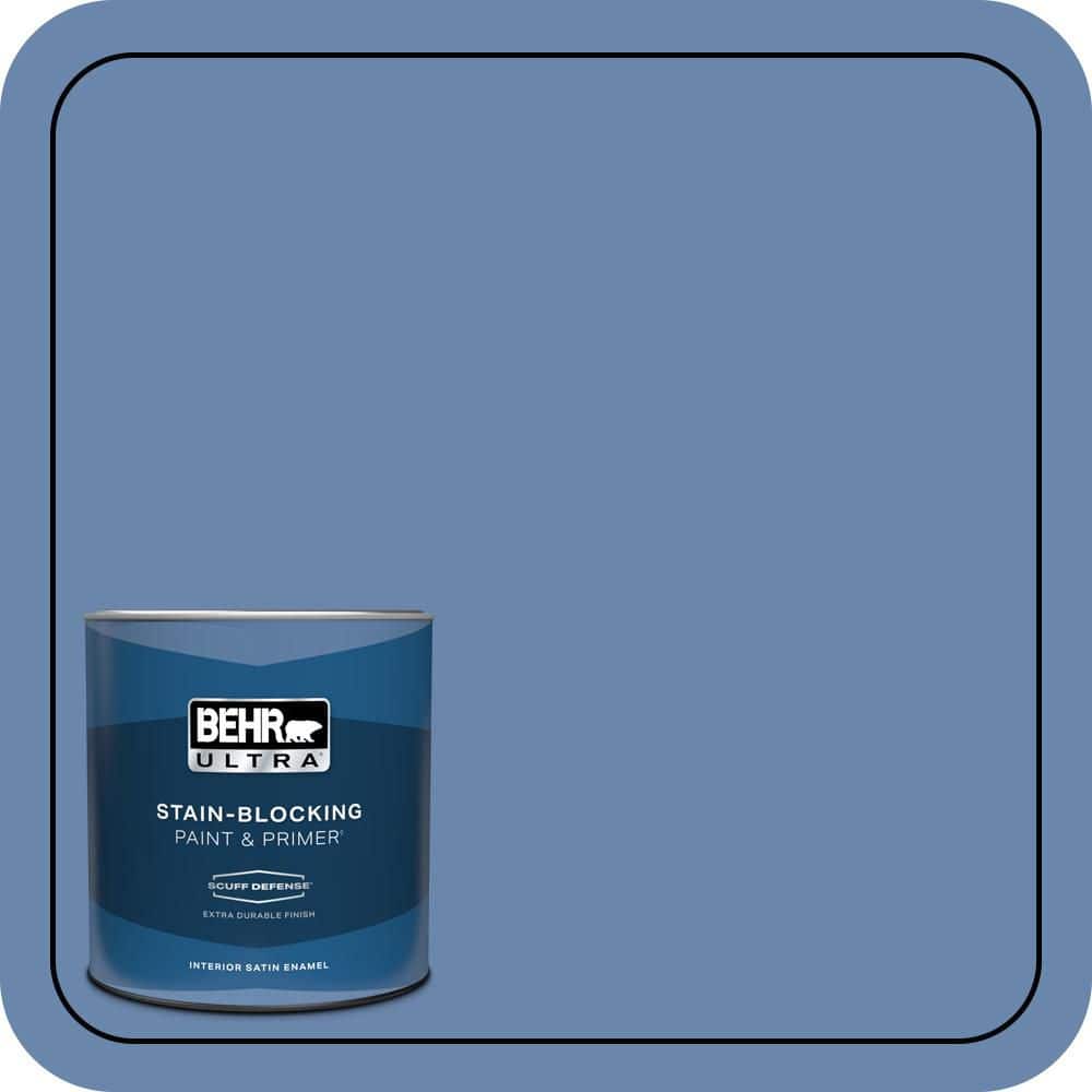 BEHR ULTRA 1 qt. #M530-5 Cowgirl Blue Extra Durable Satin Enamel Interior Paint & Primer