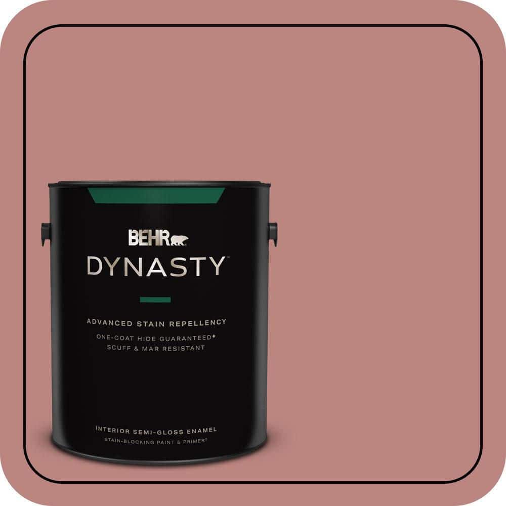 BEHR DYNASTY 1 gal. #S150-4 Red Clover One-Coat Hide Semi-Gloss Enamel Interior Stain-Blocking Paint & Primer