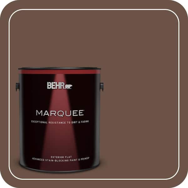 BEHR MARQUEE 1 gal. #MQ2-05A Authentic Brown Flat Exterior Paint & Primer (2)