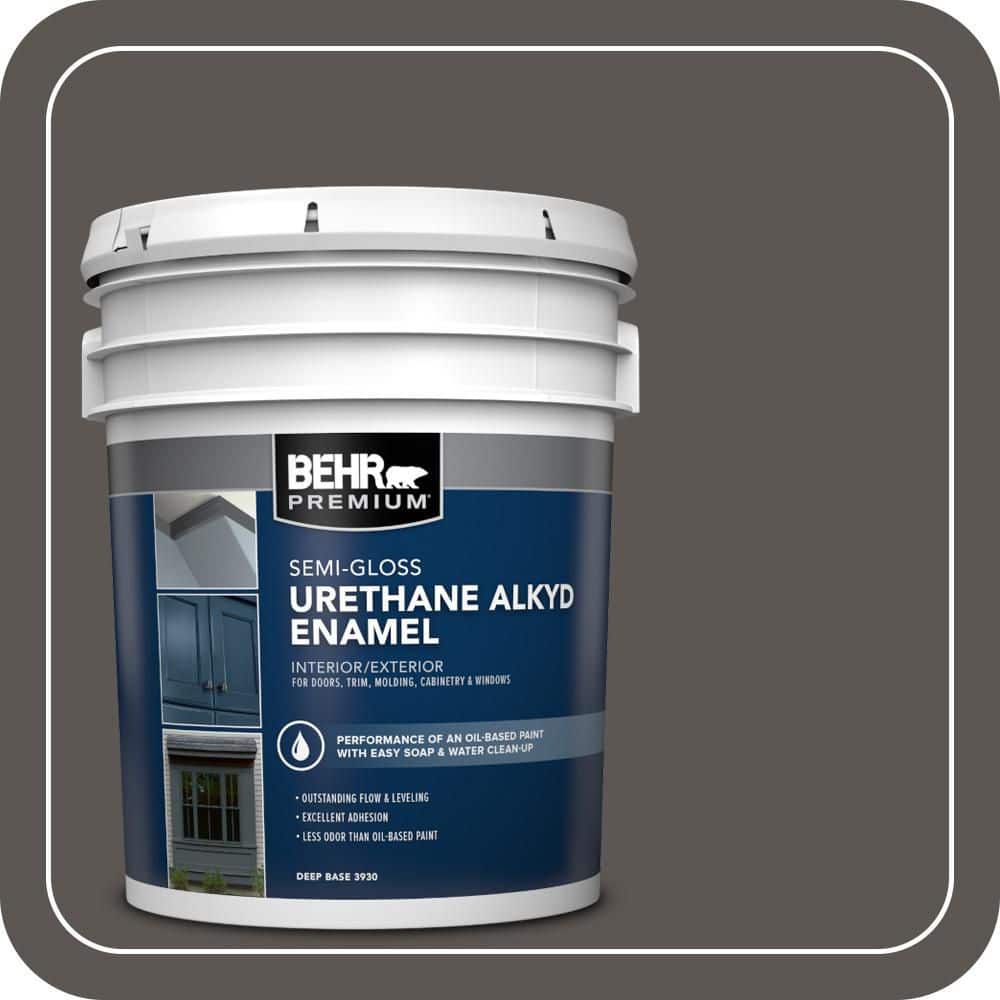 BEHR PREMIUM 5 gal. #MQ2-62 Peppery Urethane Alkyd Semi-Gloss Enamel Interior/Exterior Paint