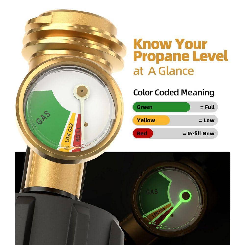 Lukvuzo Universal Propane Tank Gauge Level Indicator Color Coded Gas Pressure Meter for 5-40lb LP Tanksr Leak Detector 2 Pack (2)