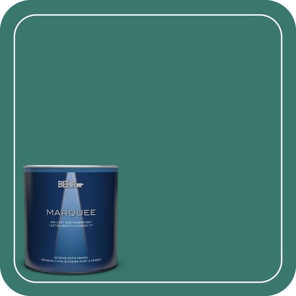 BEHR MARQUEE 1 qt. #490D-7 Greensleeves Satin Enamel Interior Paint & Primer (2)