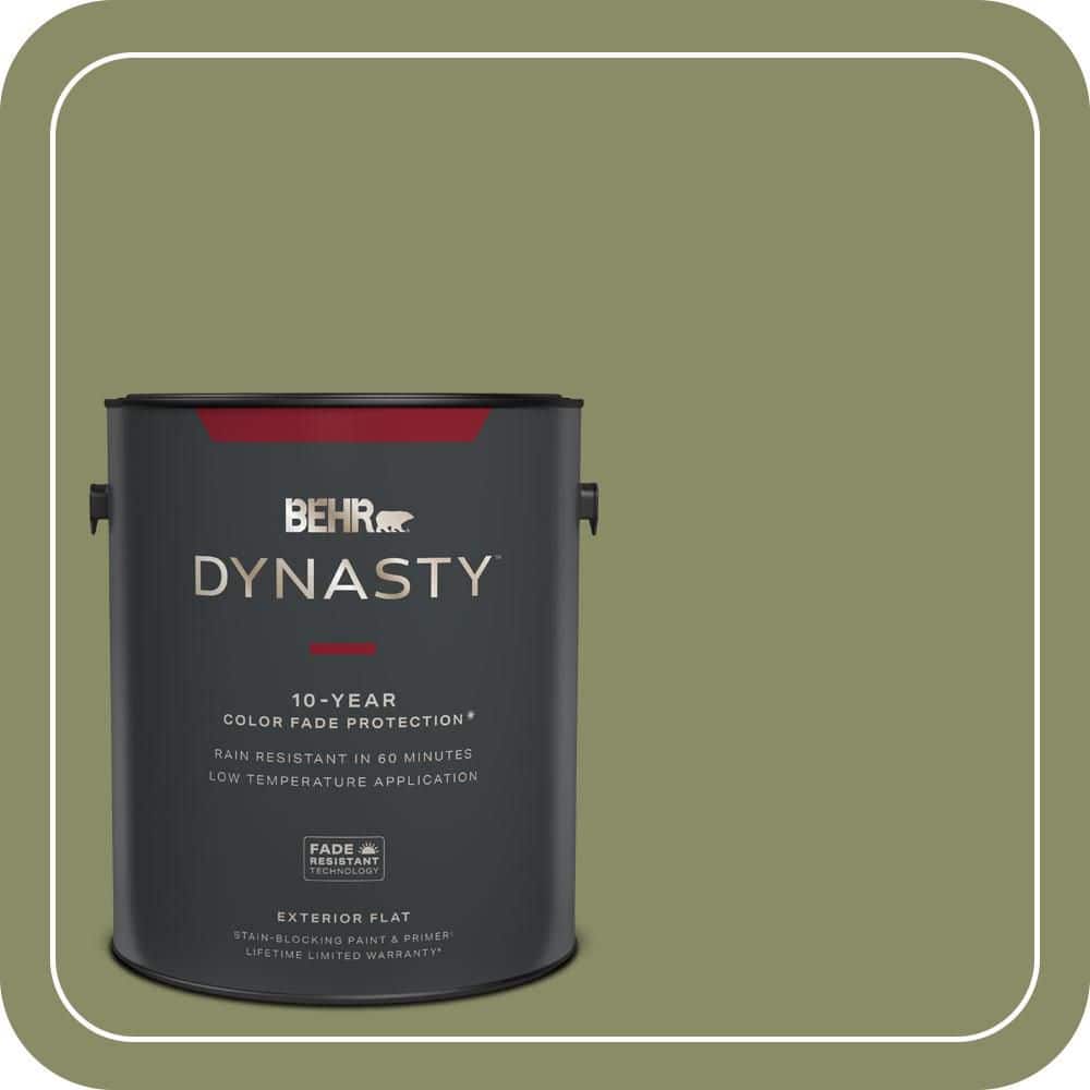 BEHR DYNASTY 1 gal. #S370-5 Pesto Paste Flat Exterior Stain-Blocking Paint & Primer