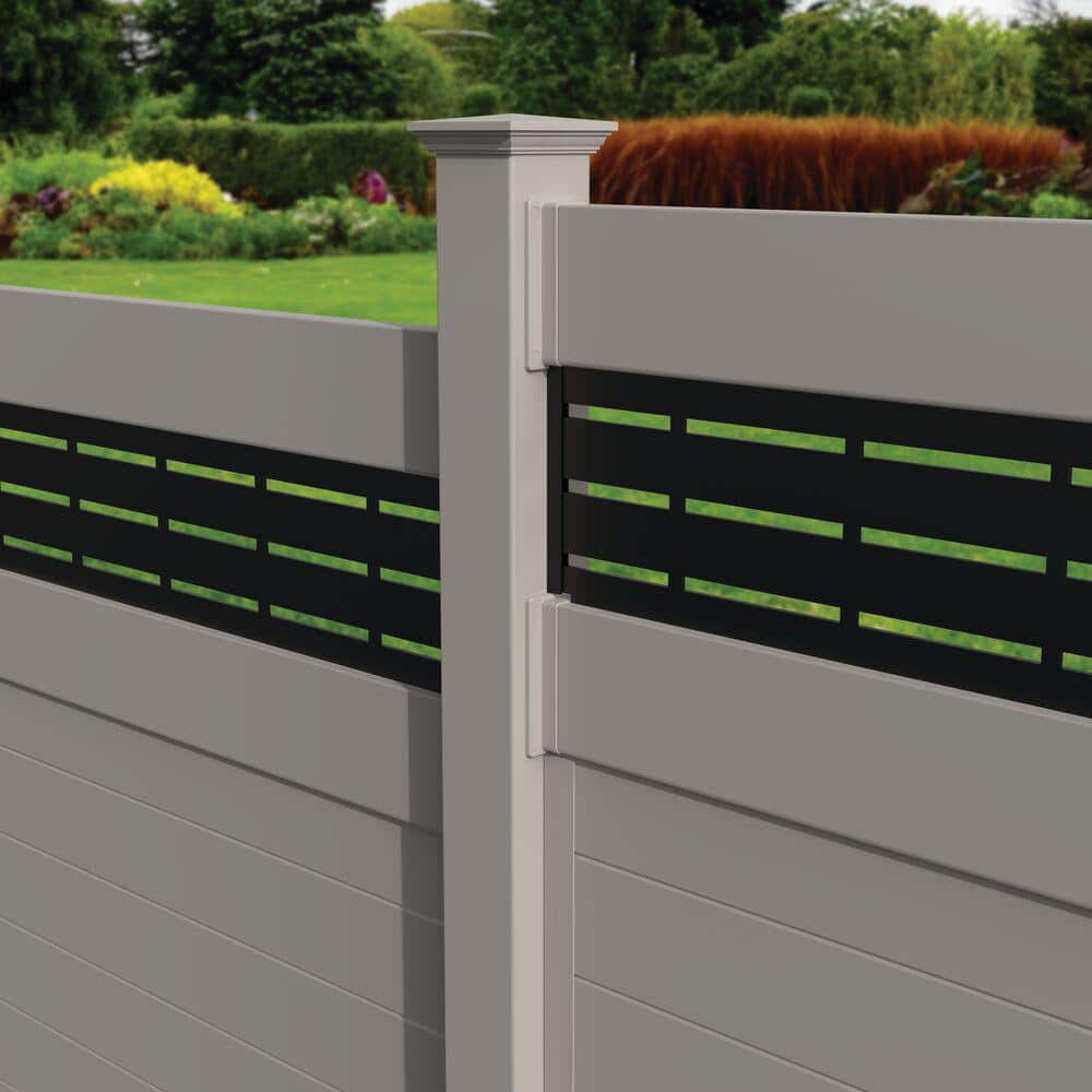Barrette Outdoor Living Gray Vinyl Fence Transition Post Bracket (2)