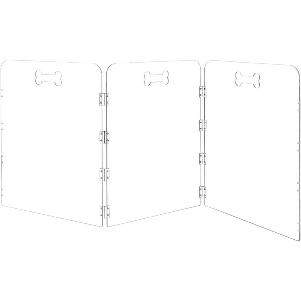 KIWDZFU Acrylic Dog Playpen 60 W x 24 H Pre-Assembled Foldable Clear Pet Fence Free-Standing with Handles for Small Pets