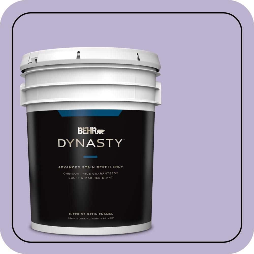 BEHR DYNASTY 5 gal. #M560-3 Grape Hyacinth Satin Enamel Interior Stain-Blocking Paint & Primer
