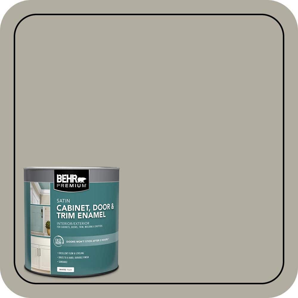 BEHR PREMIUM 1 qt. #PPU25-06 Wells Gray Satin Enamel Interior/Exterior Cabinet, Door & Trim Paint (1)