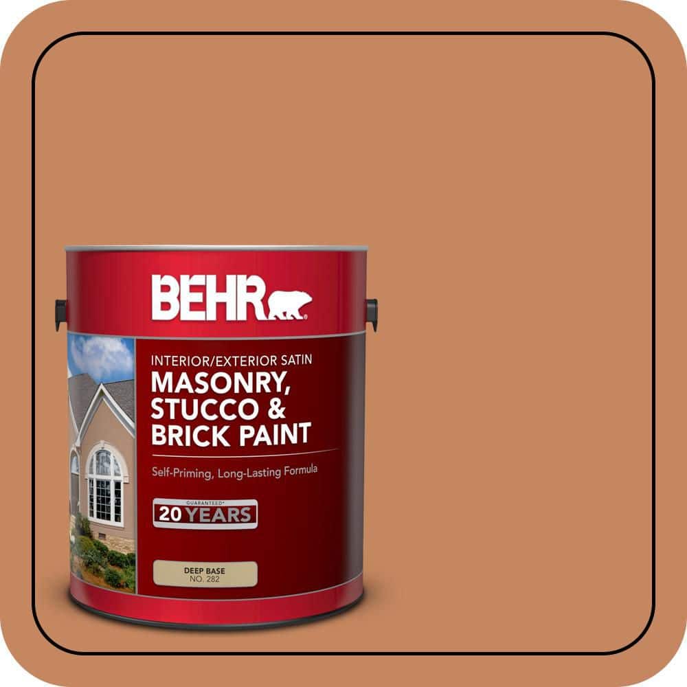 BEHR 1 gal. #PFC-17 Rusty Orange Satin Interior/Exterior Masonry, Stucco and Brick Paint