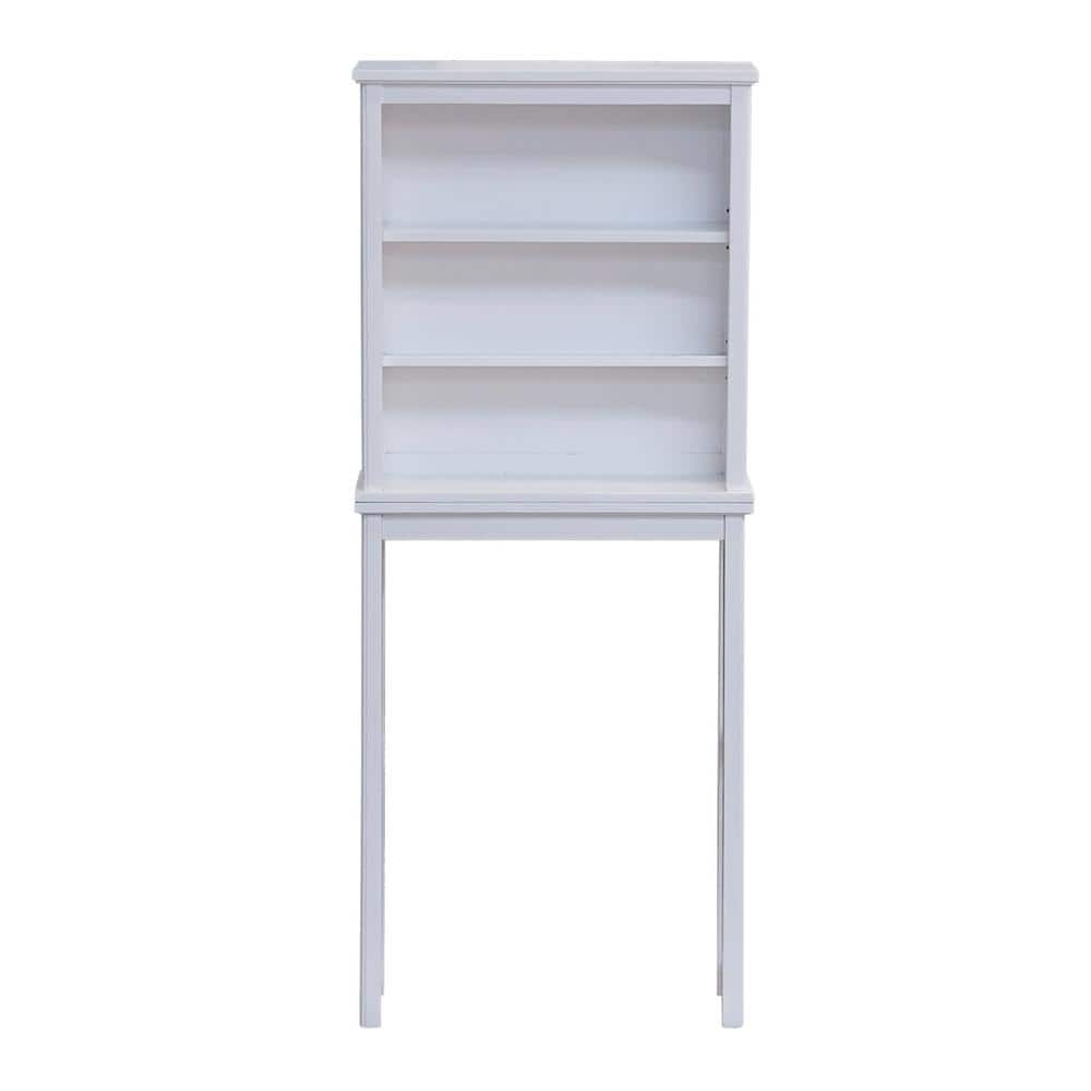 Alaterre Furniture Dorset 27 in. W x 66 in. H x 9 in. D White Over-the-Toilet Storage with Open Shelves (1)
