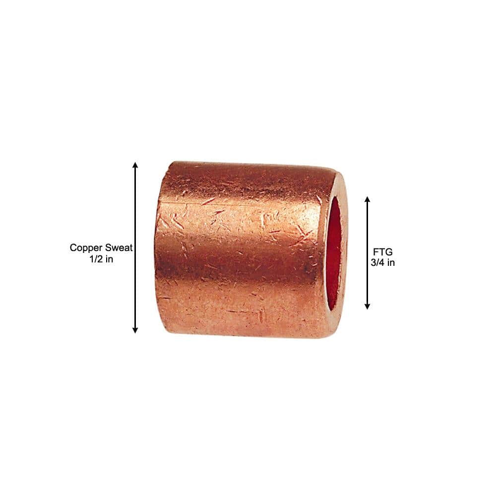 Everbilt 3/4 in. x 1/2 in. Copper Pressure Fitting x Cup Flush Bushing (4)