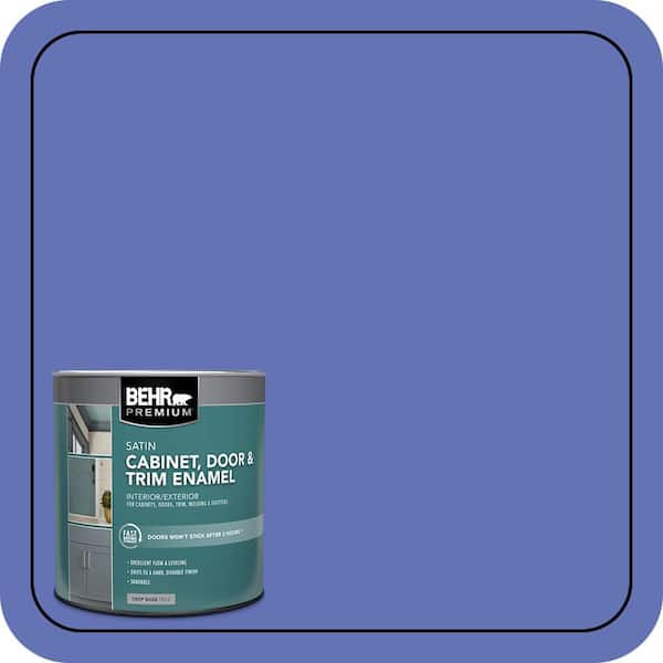 BEHR PREMIUM 1 qt. #P540-6 Wild Pansy Satin Enamel Interior/Exterior Cabinet, Door & Trim Paint (2)